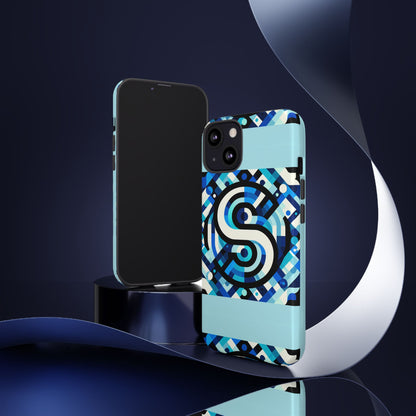Letter Blue Alphabet S Phone Case with 3D Wrap Design for Stylish Protection and Unique Retro Anime Comic Style