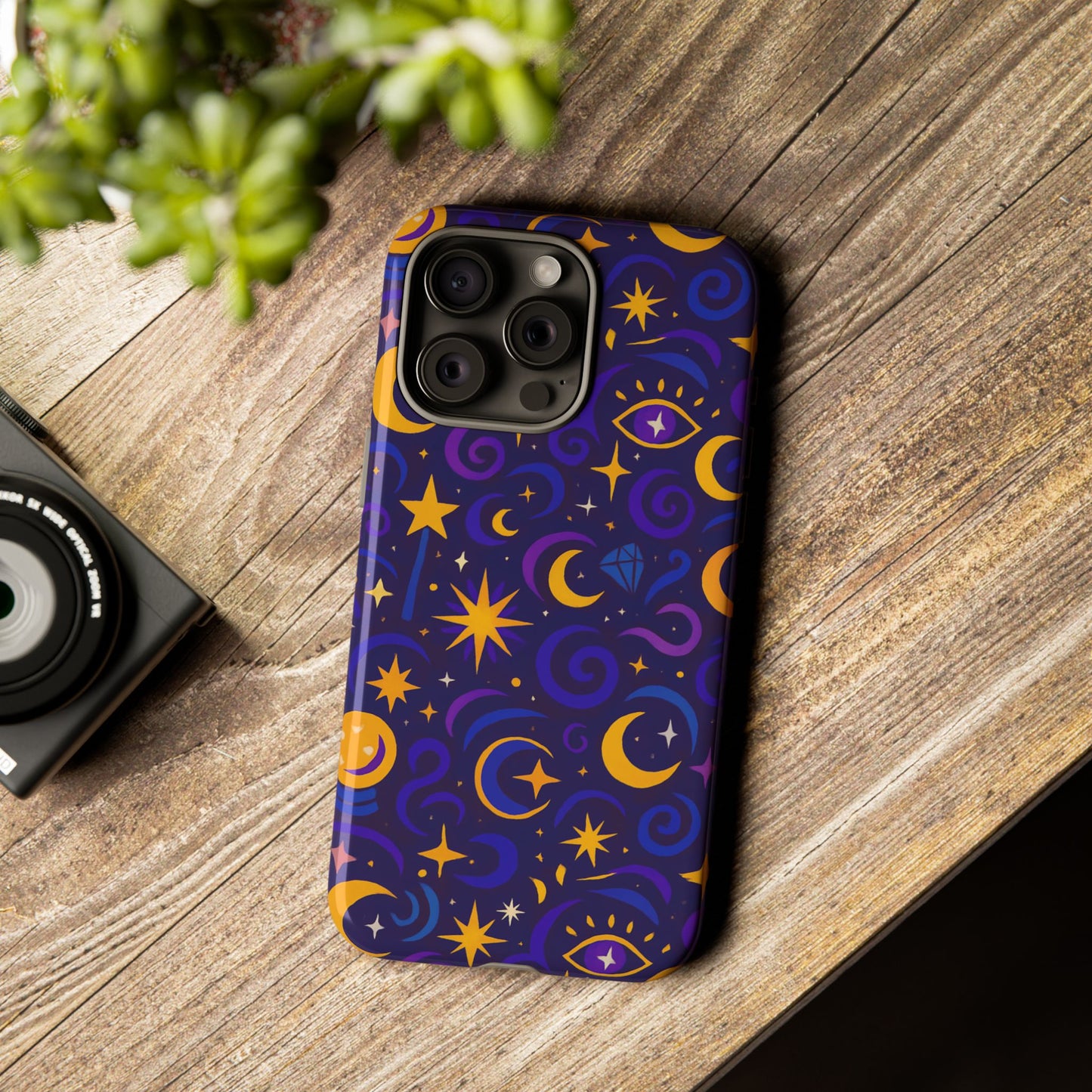 vibrant 3d cosmic design phone case for stylish protection with multicolour stars and swirls compatible with iphone 13, 14, 15 & 16 – all models including pro, pro max & plus