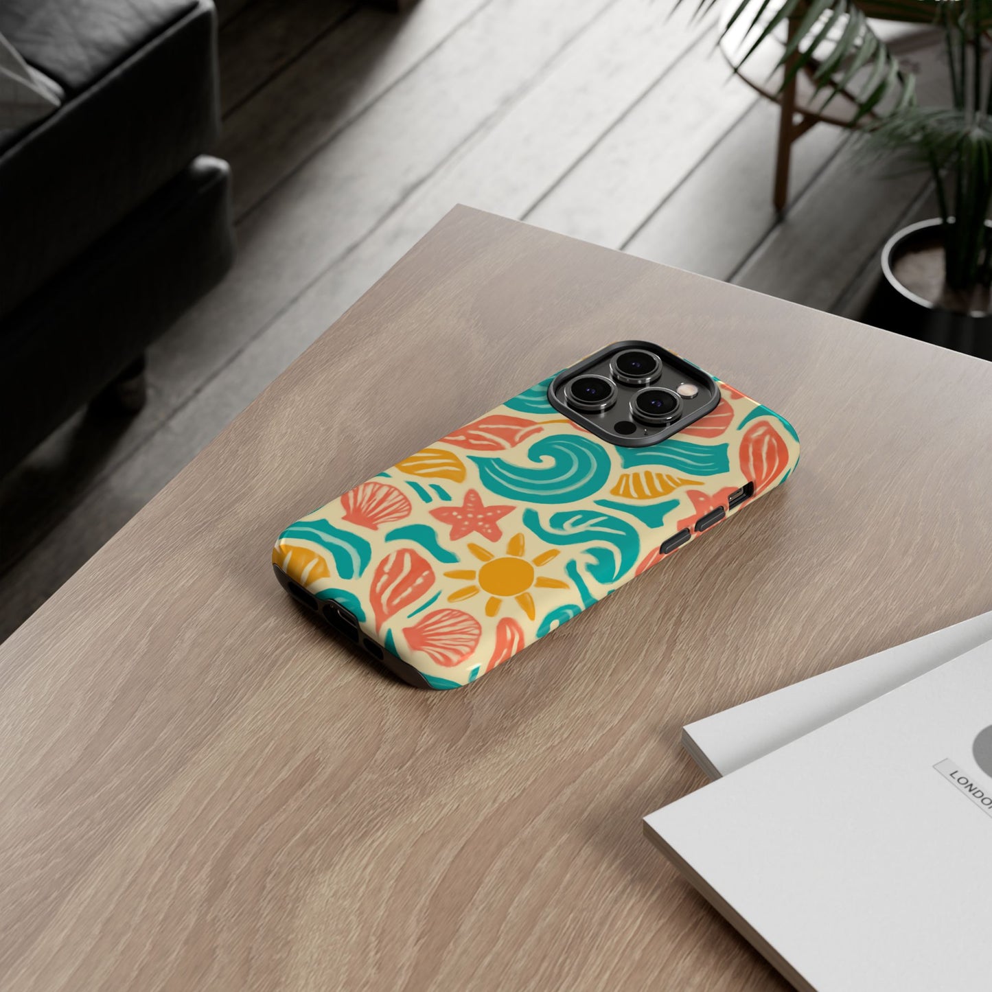 vibrant beach style protective phone case with 3d wrap design for stylish protection – compatible with iphone 13, 14, 15 & 16 – all models including pro, pro max & plus