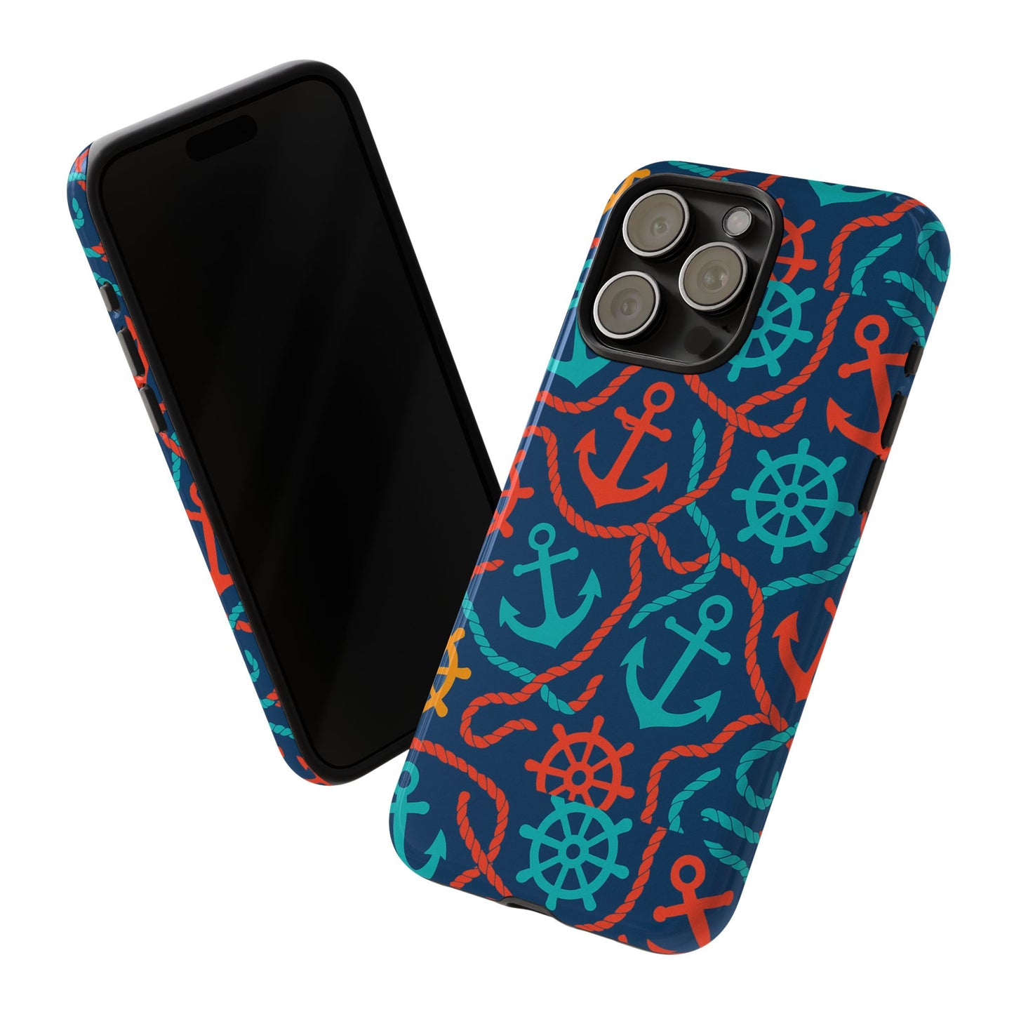 nautical multicolour 3d wrap protective phone case for unique style and robust protection compatible with iphone 13, 14, 15 & 16 – all models including pro, pro max & plus