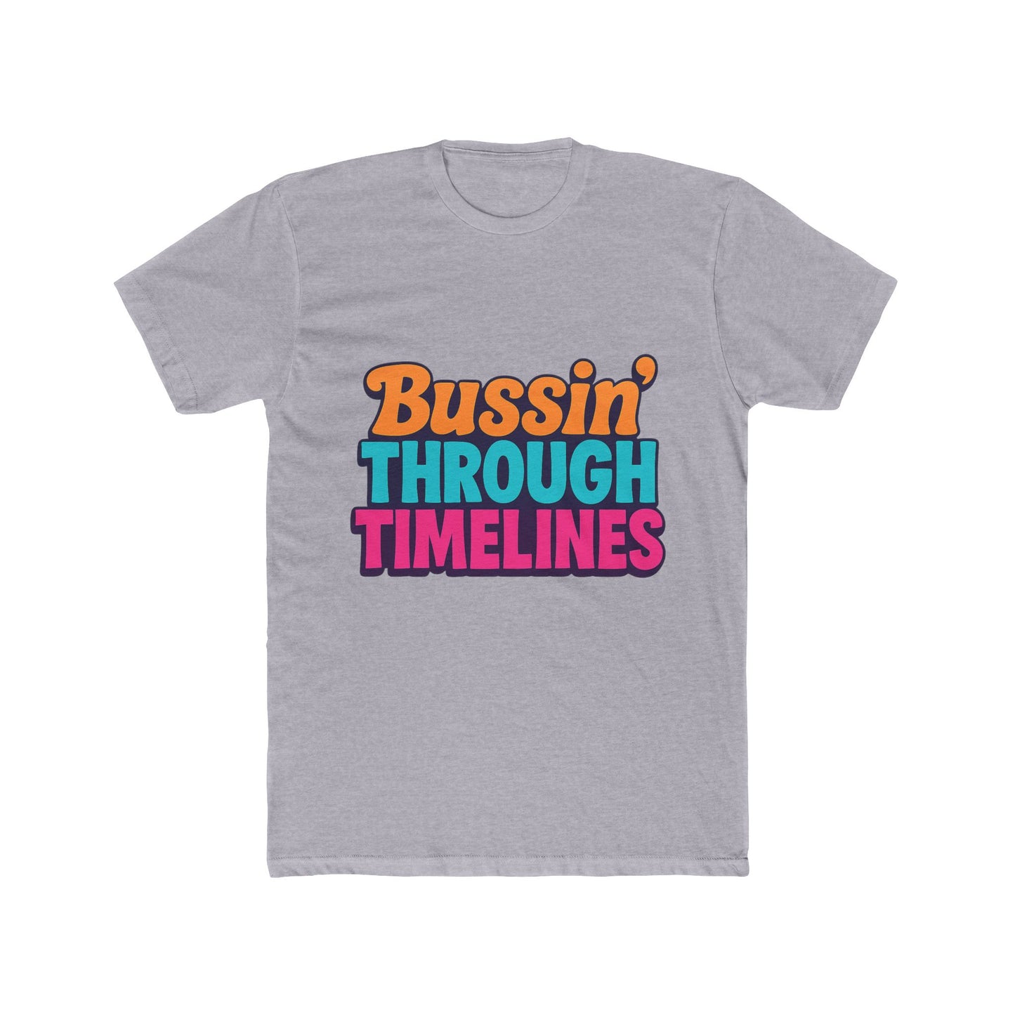 bussin' through timelines unisex t-shirt - multicolor graphic tee for men & women - casual outfit