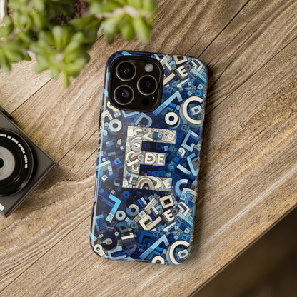 Blue Alphabet E Phone Case with 3D Wrap Design for Stylish Protection and Personalised Tech Accessory for Men and Women