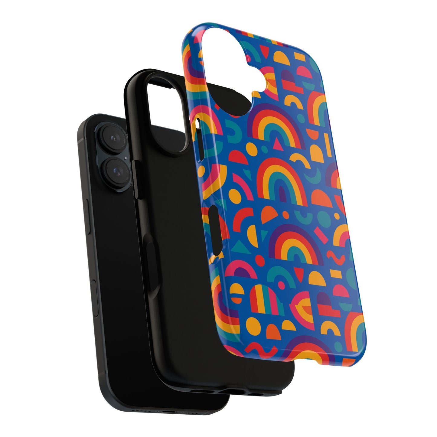 rainbow 3d wrap protective phone case stylish accessory for adults and teens compatible with iphone 13, 14, 15 & 16 – all models including pro, pro max & plus