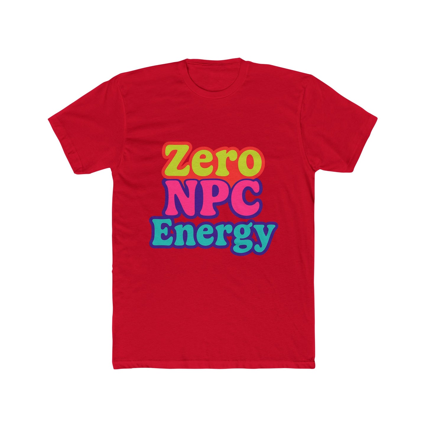 zero npc energy unisex t-shirt - multicolor 1 - ideal for gamers and video game enthusiasts