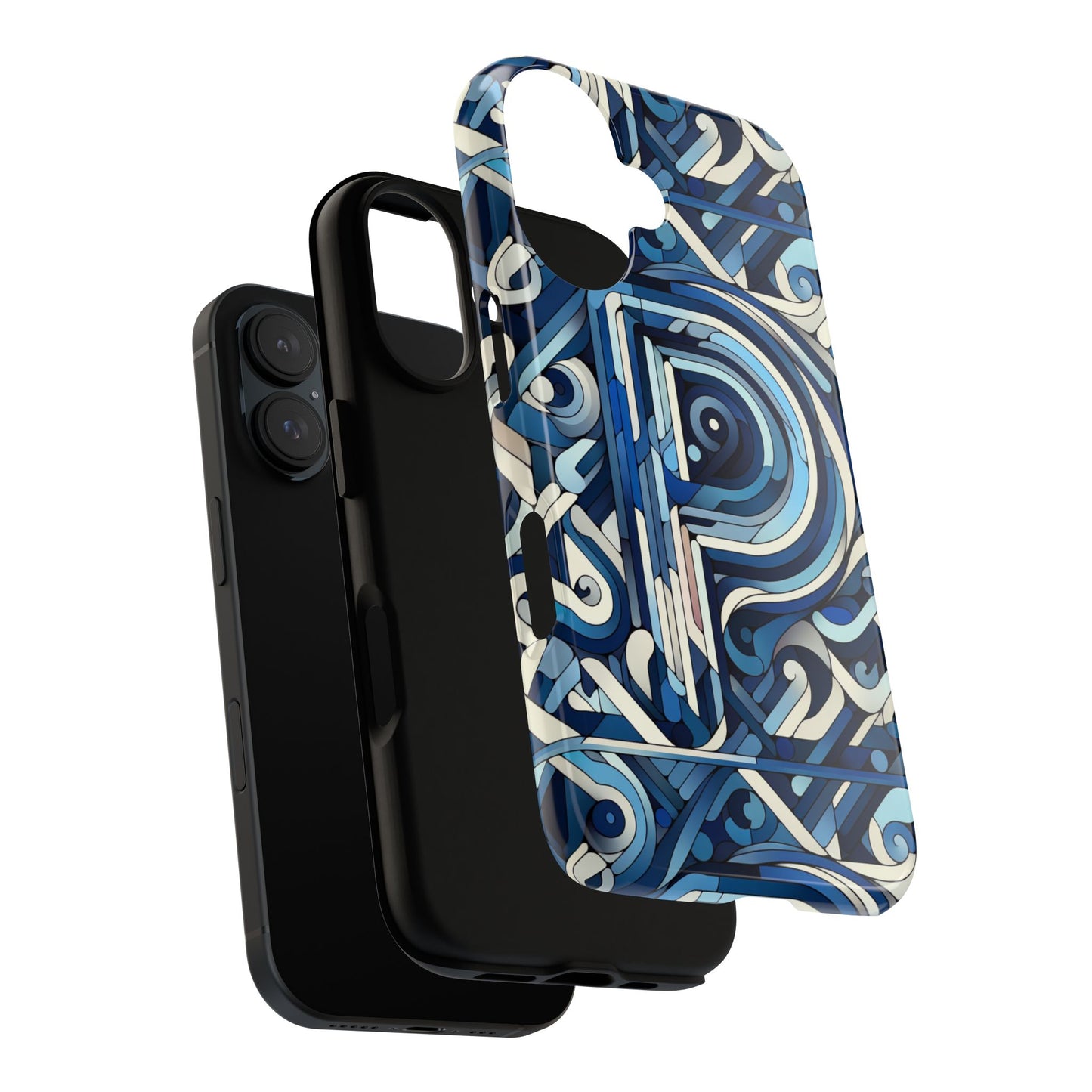 blue alphabet p phone case with 3d wrap design for kids and teens durable shockproof protective cover for smartphones