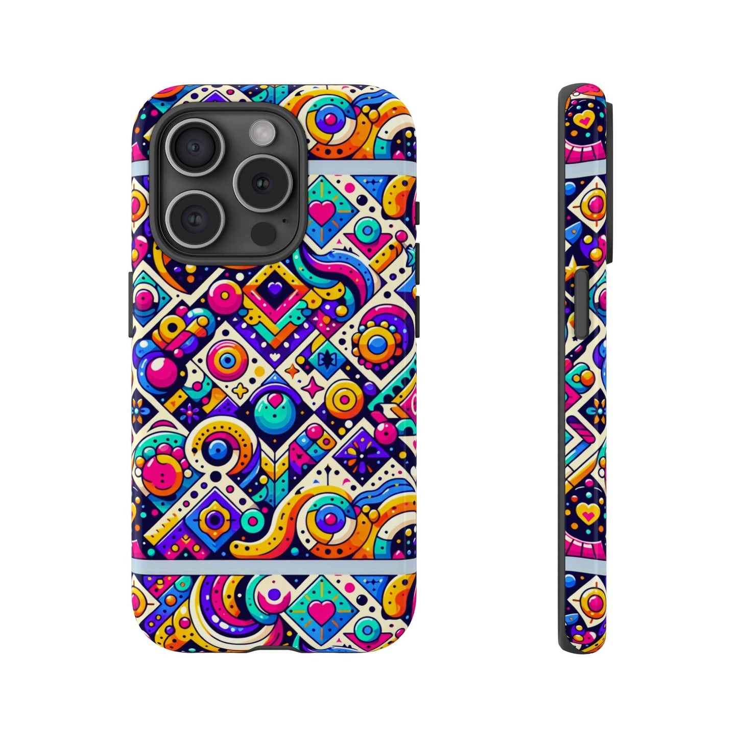 pattern image 6 vibrant 3d wrap phone case for anime and comic fans - colourful abstract design compatible with iphone 13, 14, 15 & 16 – all models including pro, pro max & plus