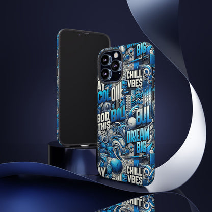 Blue Pattern Image 28 Design Phone Case for Men Women Shockproof Protective Cover with 3D Wrap and UV Protection