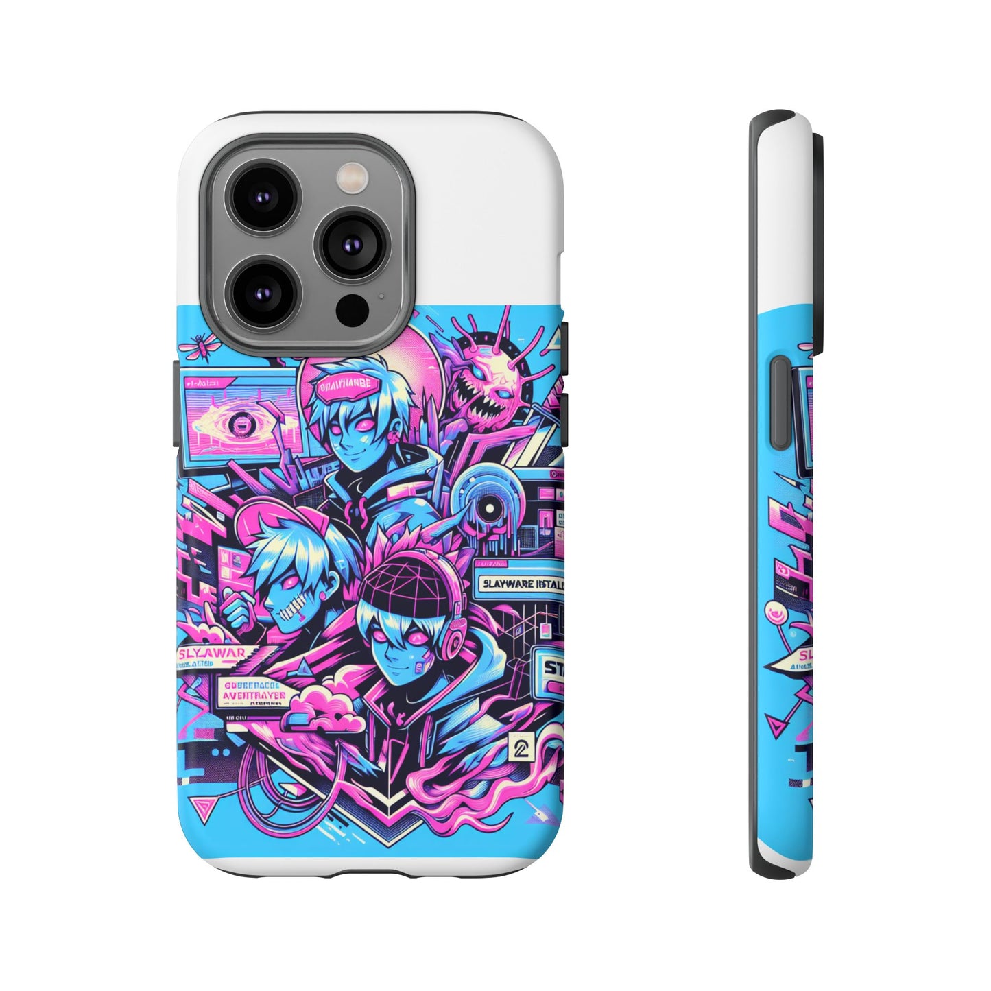 slayware installed protective phone case with 3d wrap design for anime and comic culture lovers