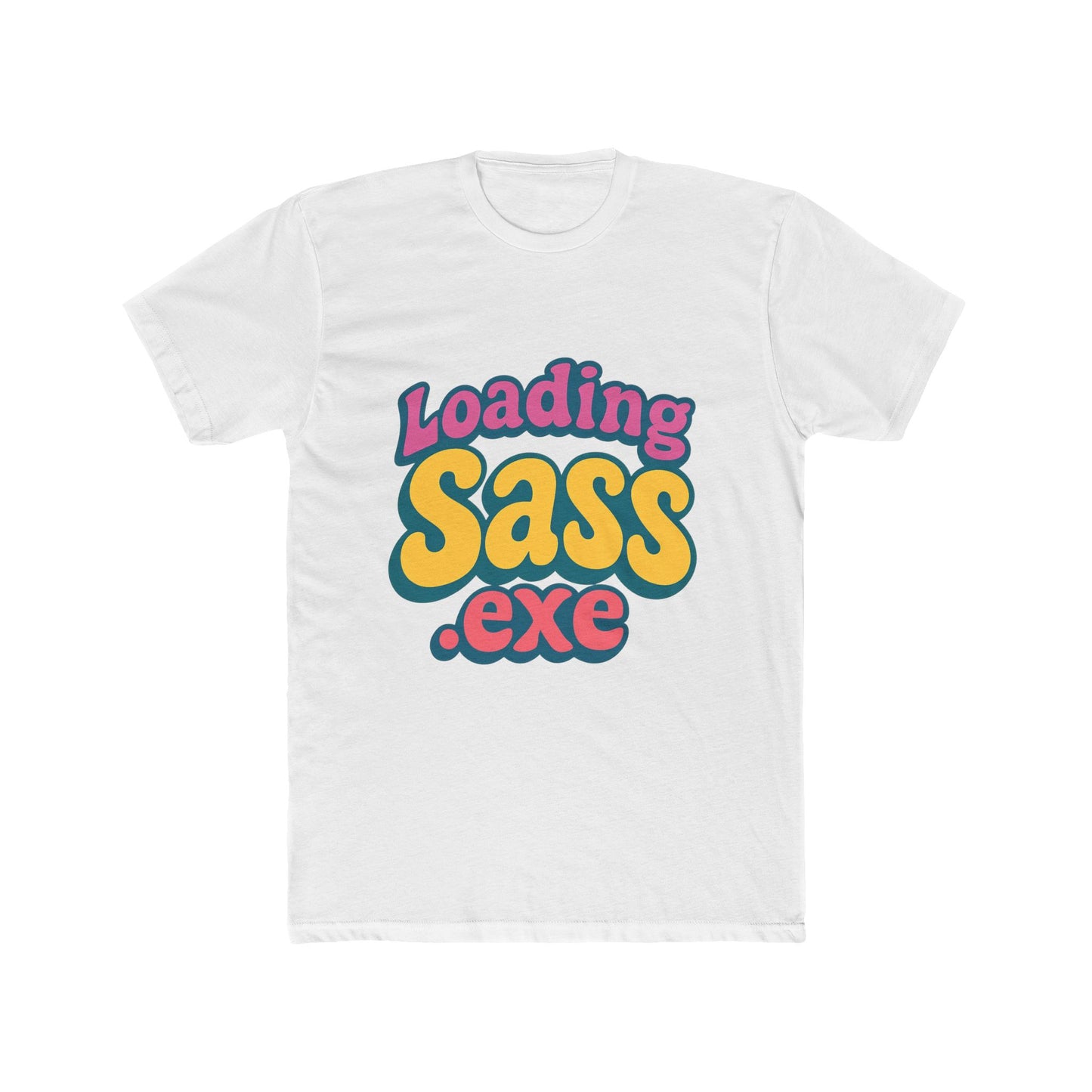 loading sass .exe meme multicolor 1 unisex t-shirt – funny graphic tee for all genders, trendy viral print, comfortable cotton casual wear
