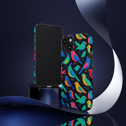 Vibrant Multicolour 3D Bird Print Protective Phone Case for Smart Devices – Unique Accessory for Trendsetters Compatible with iPhone 13, 14, 15 & 16 – All Models Including Pro, Pro Max & Plus
