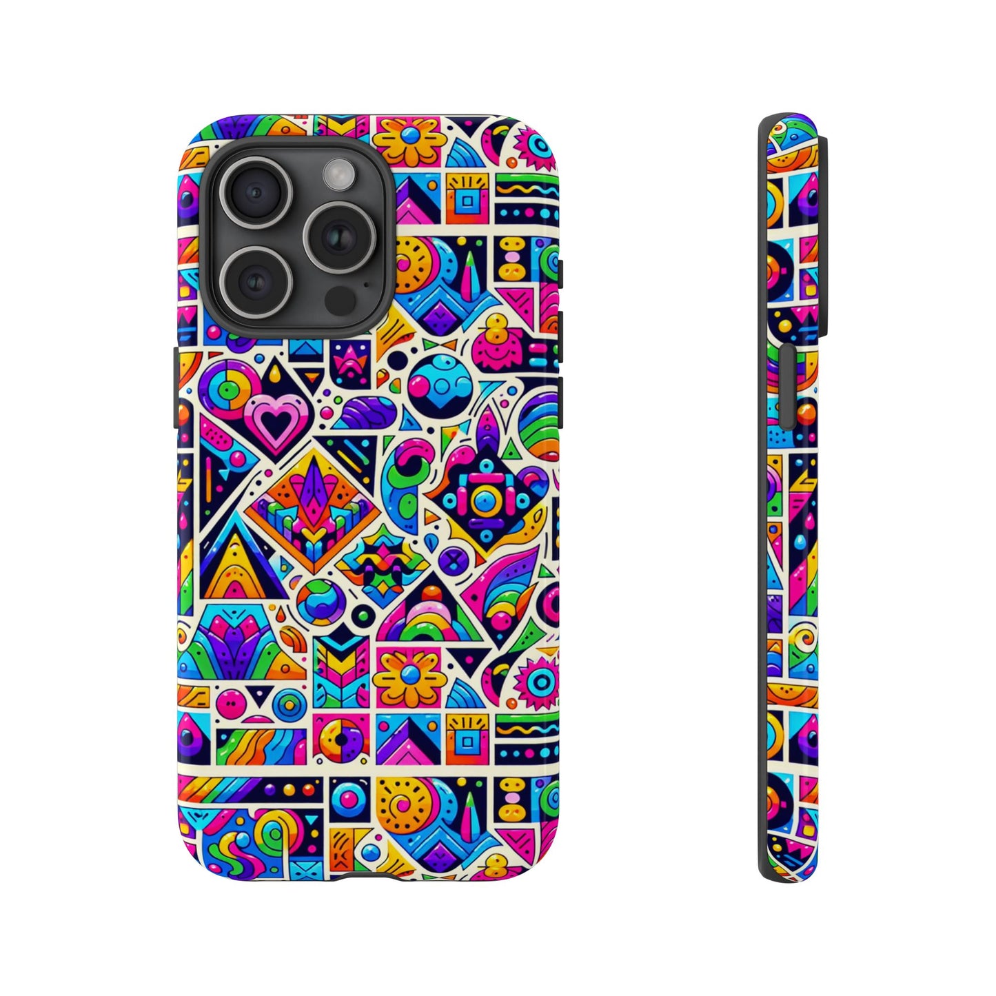 pattern image 4 vibrant anime retro shockproof phone case for men women