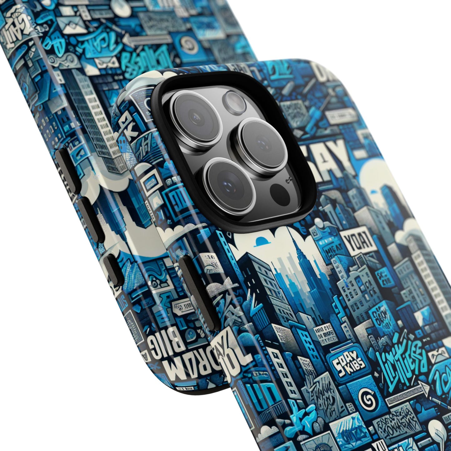 blue pattern image 25 phone case for men women slim shockproof protective cover with 3d wrap design and uv resistance