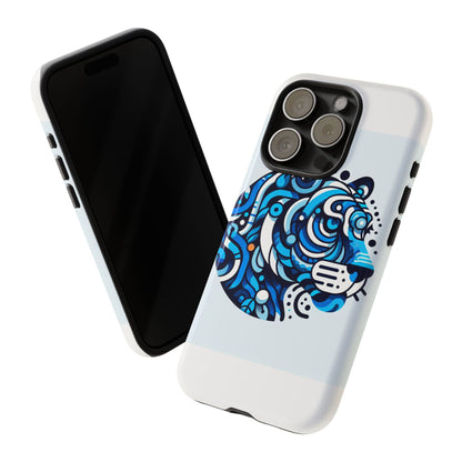 Vibrant 3D Wrap Protective Phone Case with Unique Blue Lion Design for Stylish Expression and Fun Accessories Compatible with iPhone 13, 14, 15 & 16 – all models including Pro, Pro Max & Plus