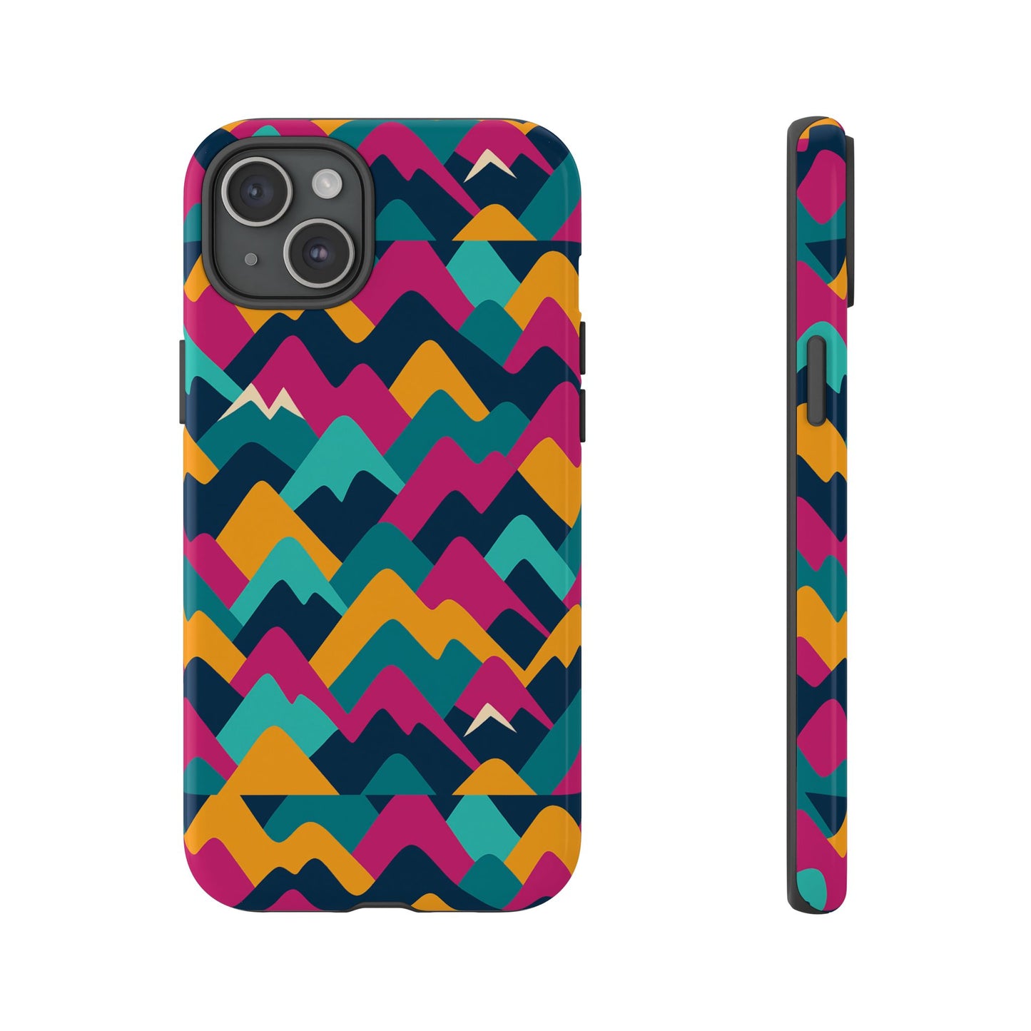 vibrant 3d geometric protective phone case for unisex, stylish smartphone accessory with playful design, compatible with iphone 13, 14, 15 & 16 – all models including pro, pro max & plus