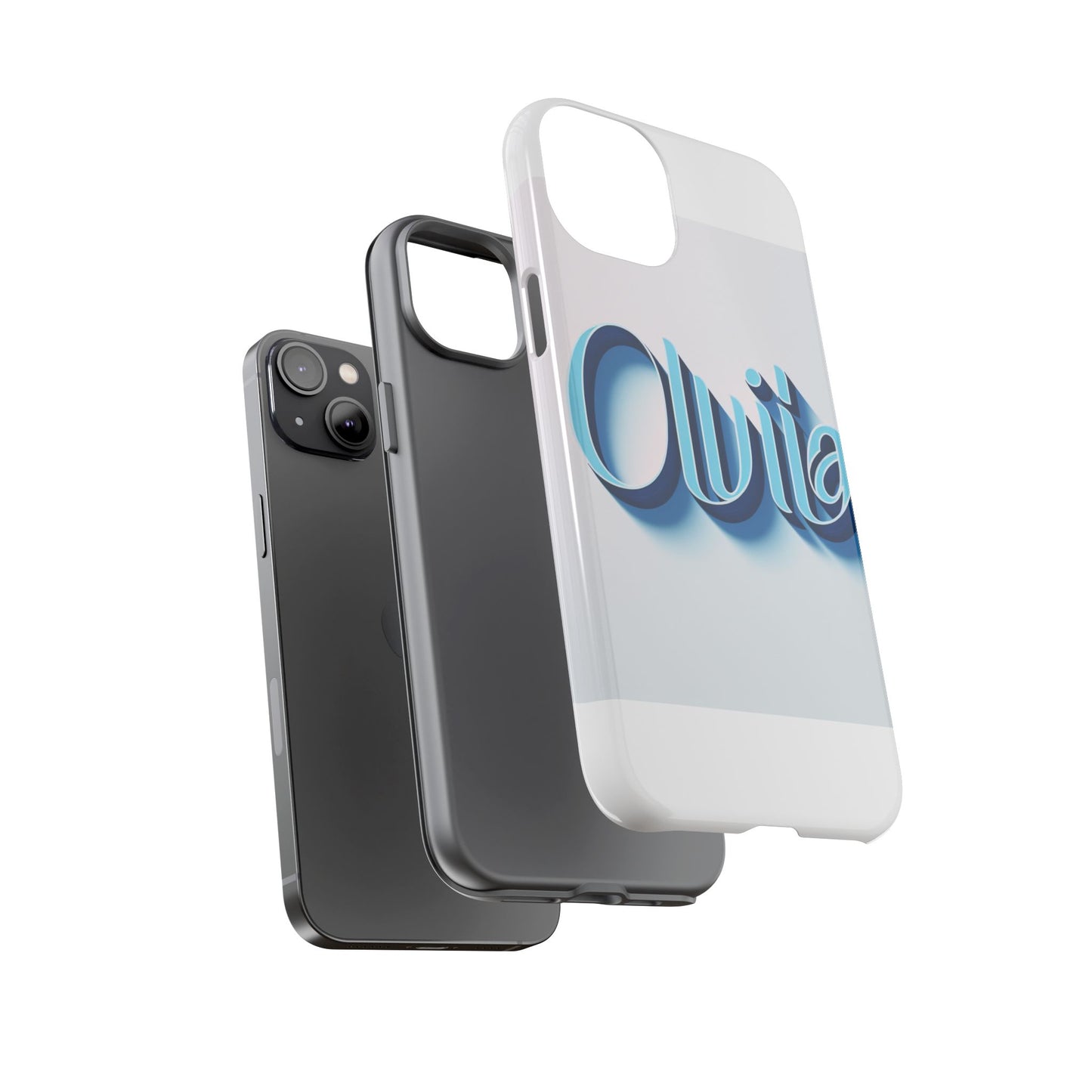 vibrant 3d typography phone case in blue for stylish protection – unique accessory for self-expression compatible with iphone 13, 14, 15 & 16 – all models including pro, pro max & plus