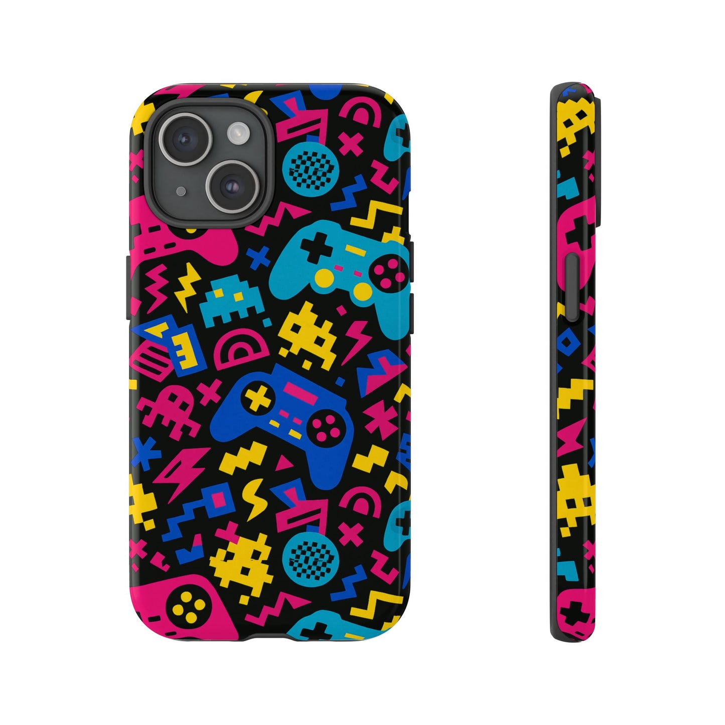 vibrant retro gaming phone case with 3d design for stylish protection compatible with iphone 13, 14, 15 & 16 – all models including pro, pro max & plus