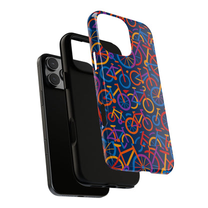 Multicolour 3D Bicycle Pattern Protective Phone Case Stylish Design for Creative Individuals Compatible with iPhone 13, 14, 15 & 16 – all models including Pro, Pro Max & Plus