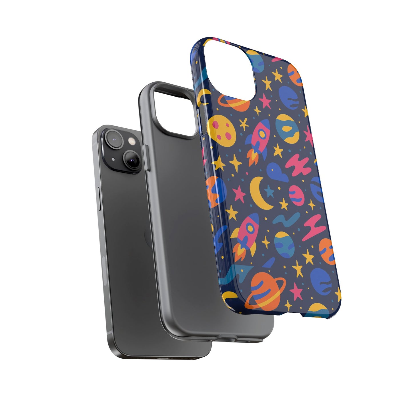 vibrant 3d space theme protective phone case for trendsetters and creatives stylish protection compatible with iphone 13, 14, 15 & 16 – all models including pro, pro max & plus