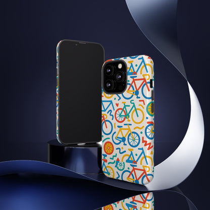 Vibrant 3D Bicycle Print Protective Phone Case – Colourful Unisex Accessory for Style and Fun – Compatible with iPhone 13, 14, 15 & 16 – All Models Including Pro, Pro Max & Plus