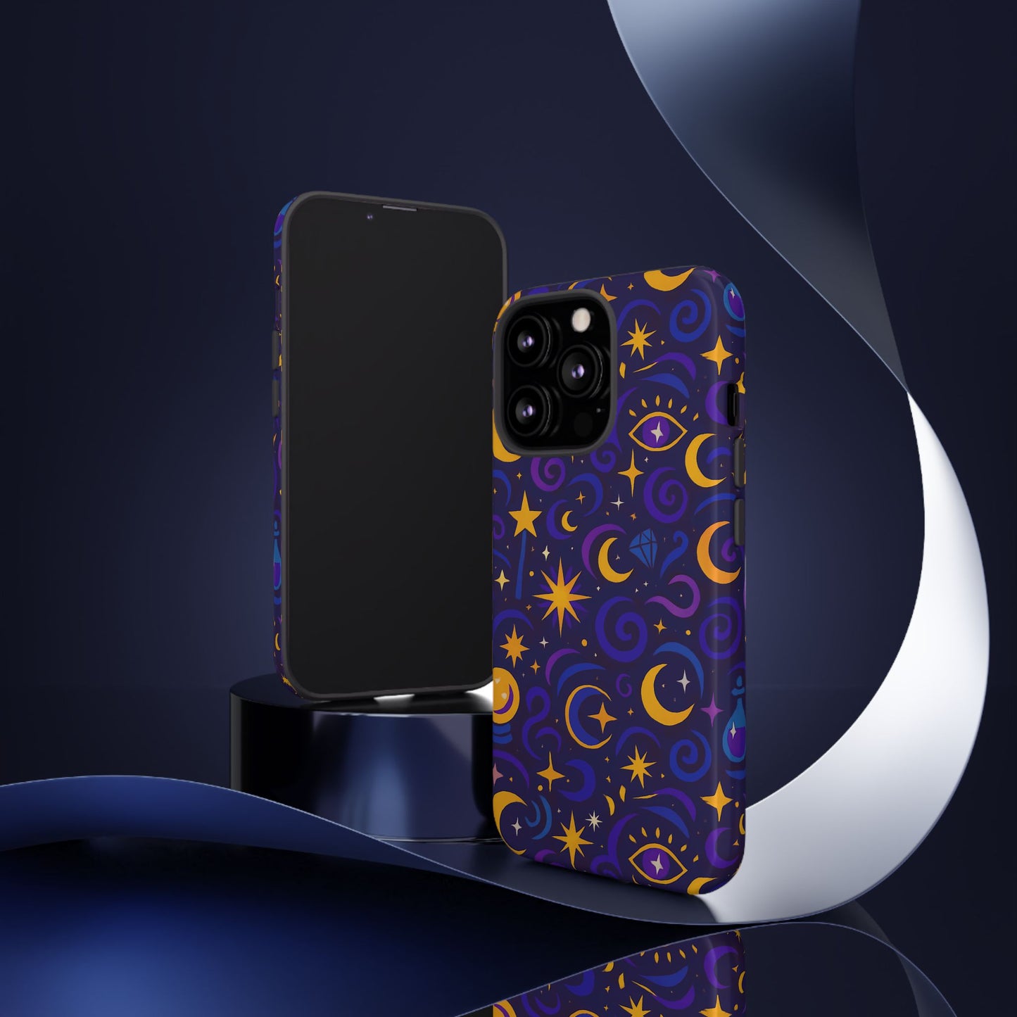 vibrant 3d cosmic design phone case for stylish protection with multicolour stars and swirls compatible with iphone 13, 14, 15 & 16 – all models including pro, pro max & plus