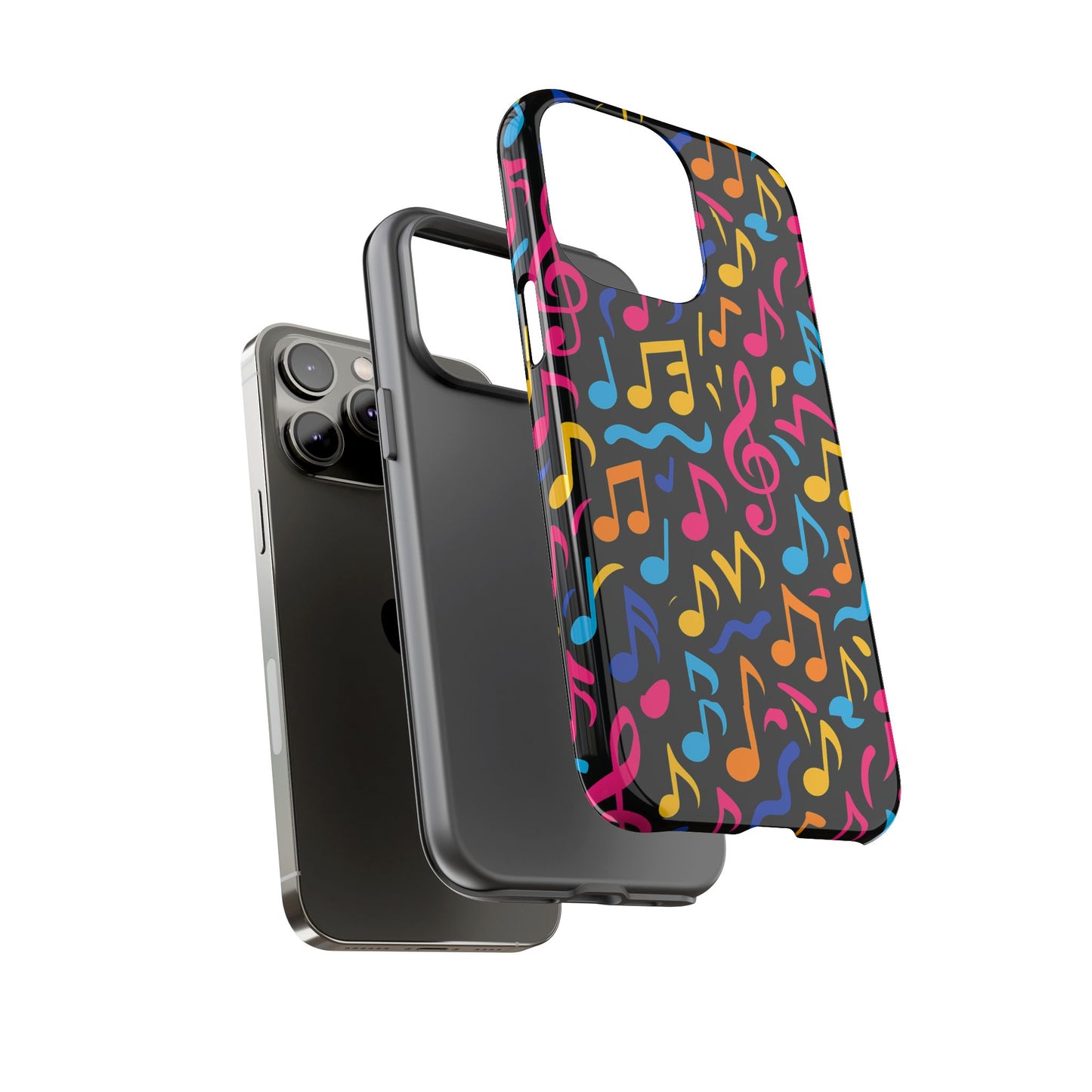 vibrant music themed phone case with colourful 3d design – stylish protection for music lovers – compatible with iphone 13, 14, 15 & 16 – all models including pro, pro max & plus