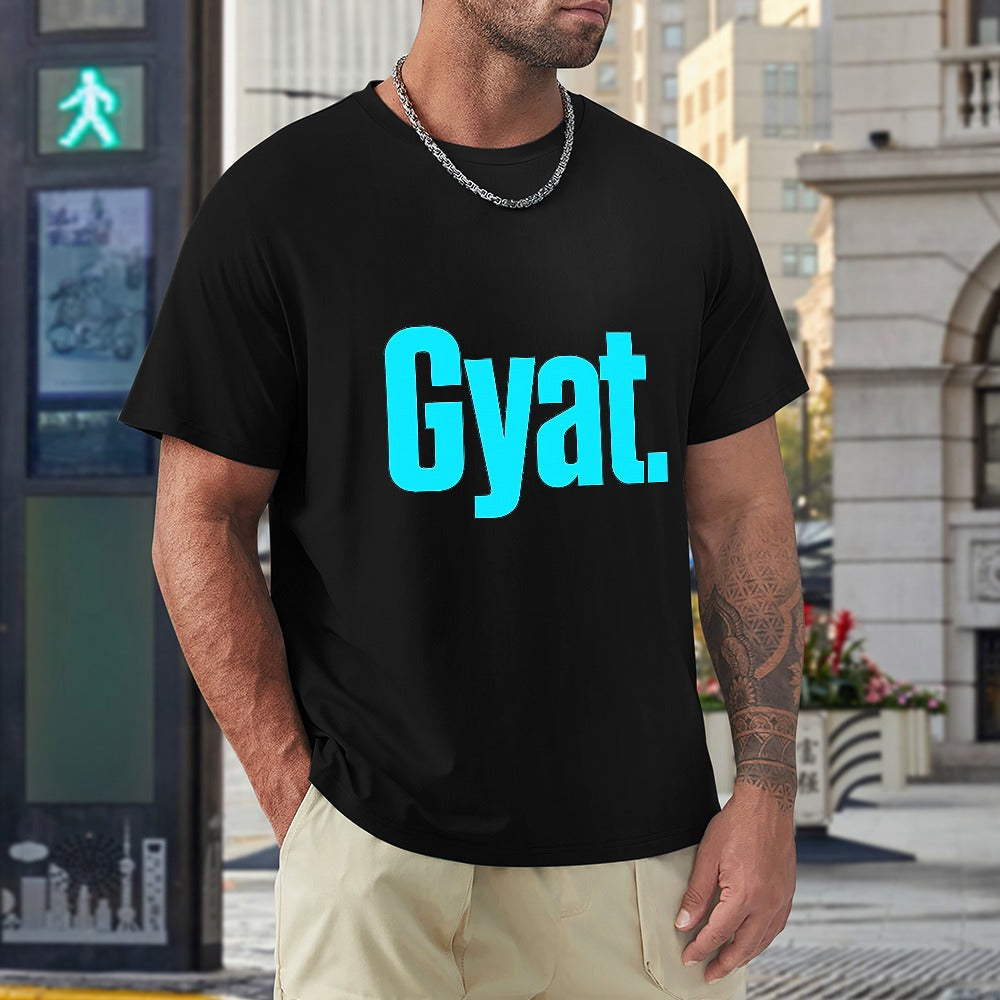 men's t-shirt 100% cotton gyat graphic t-shirt for men, stylish casual wear with bold print, comfortable fit for everyday use, perfect for leisure and fitness activities