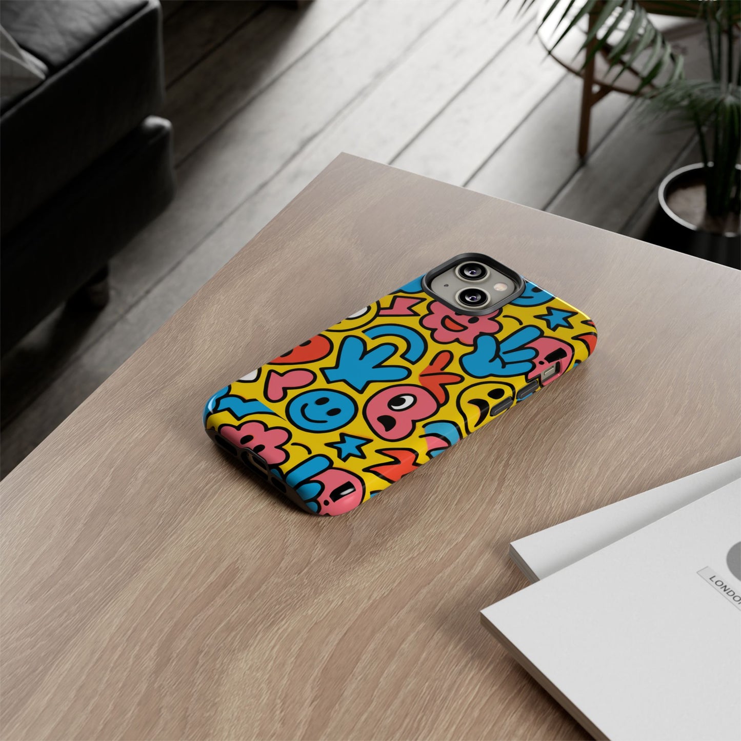 vibrant emoji phone case with fun 3d multicolour design, playful protective cover for kids and teens, compatible with iphone 13, 14, 15 & 16 – all models including pro, pro max & plus