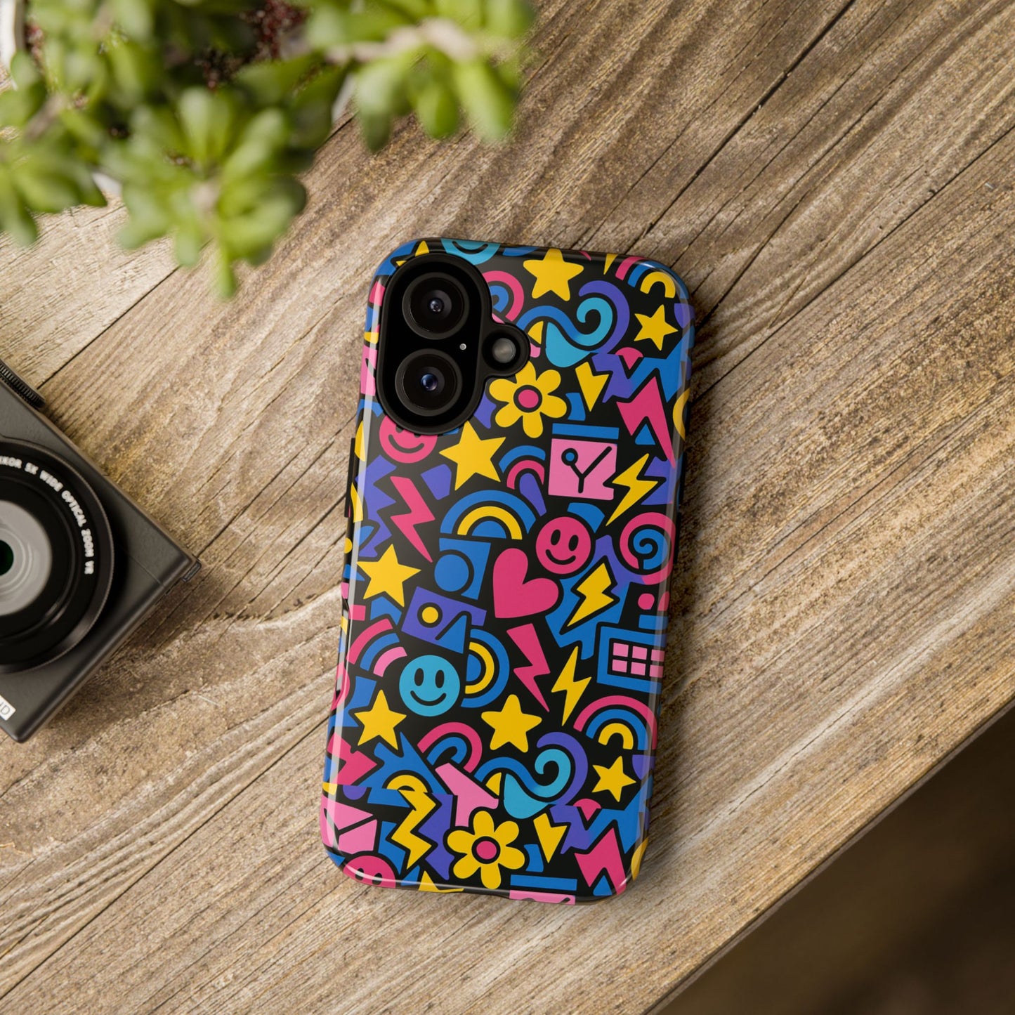 vibrant multicolour cartoon protective phone case – playful 3d design for stylish protection – compatible with iphone 13, 14, 15 & 16 – all models including pro, pro max & plus