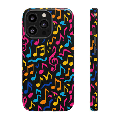 Vibrant Music Themed Phone Case with Colourful 3D Design – Stylish Protection for Music Lovers – Compatible with iPhone 13, 14, 15 & 16 – all models including Pro, Pro Max & Plus