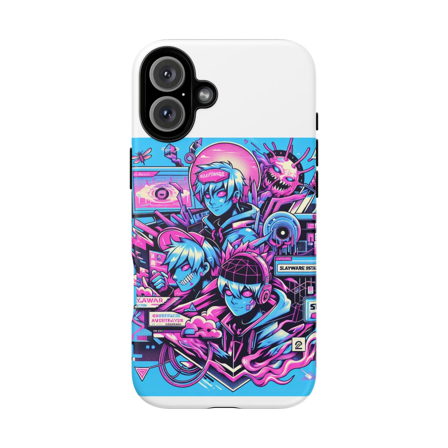 slayware installed protective phone case with 3d wrap design for anime and comic lovers, durable shock absorption, uv protected, glossy or matte finish