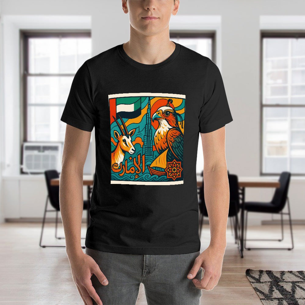 men's 100% cotton short sleeve t-shirt with stylish double-sided print for fitness and casual wear, unisex fit, comfortable and breathable, great gift for active men