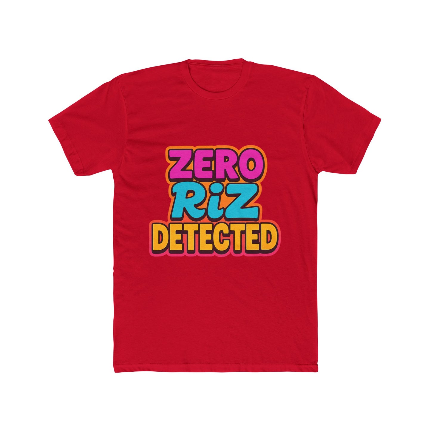 zero riz detected meme unisex t-shirt - multicolor graphic tee, funny internet slang t-shirt, trendy casual wear