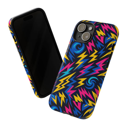 Vibrant Lightning Bolt Protective Phone Case with 3D Wrap Design for Trendy Aesthetic Accessories Compatible with iPhone 13, 14, 15 & 16 – all models including Pro, Pro Max & Plus