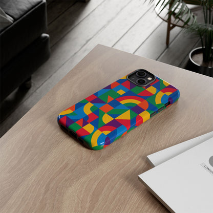 Vibrant 3D Geometric Phone Case with Bold Design Stylish Protection Accessory Compatible with iPhone 13, 14, 15 & 16 – all models including Pro, Pro Max & Plus