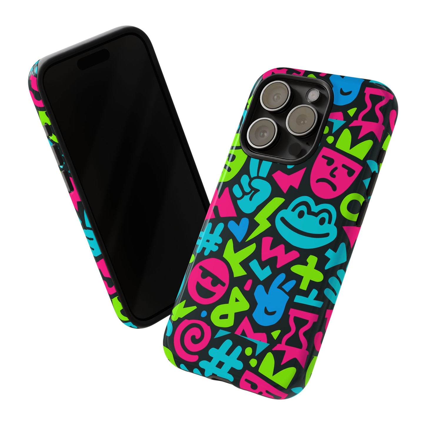 vibrant emoji pattern protective phone case colourful 3d design stylish protection for unisex smartphones compatible with iphone 13, 14, 15 & 16 – all models including pro, pro max & plus
