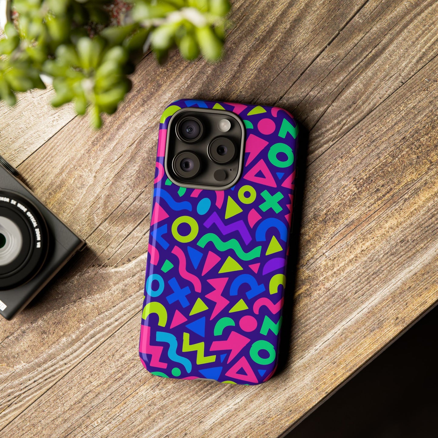 vibrant geometric 3d wrap protective phone case for men and women stylish accessory compatible with iphone 13, 14, 15 & 16 – all models including pro, pro max & plus
