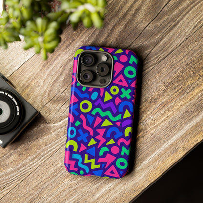 Vibrant Geometric 3D Wrap Protective Phone Case for Men and Women Stylish Accessory Compatible with iPhone 13, 14, 15 & 16 – all models including Pro, Pro Max & Plus