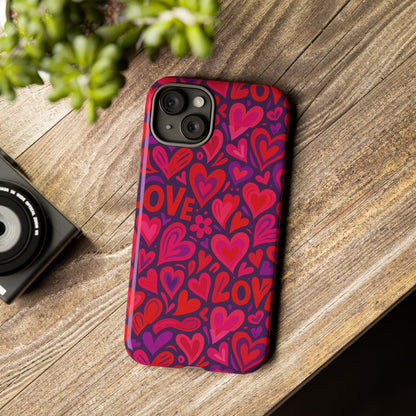 Multicolour 3D Heart Pattern Protective Phone Case for Smartphones – Vibrant Design for Stylish Protection, Compatible with iPhone 13, 14, 15 & 16 – all models including Pro, Pro Max & Plus