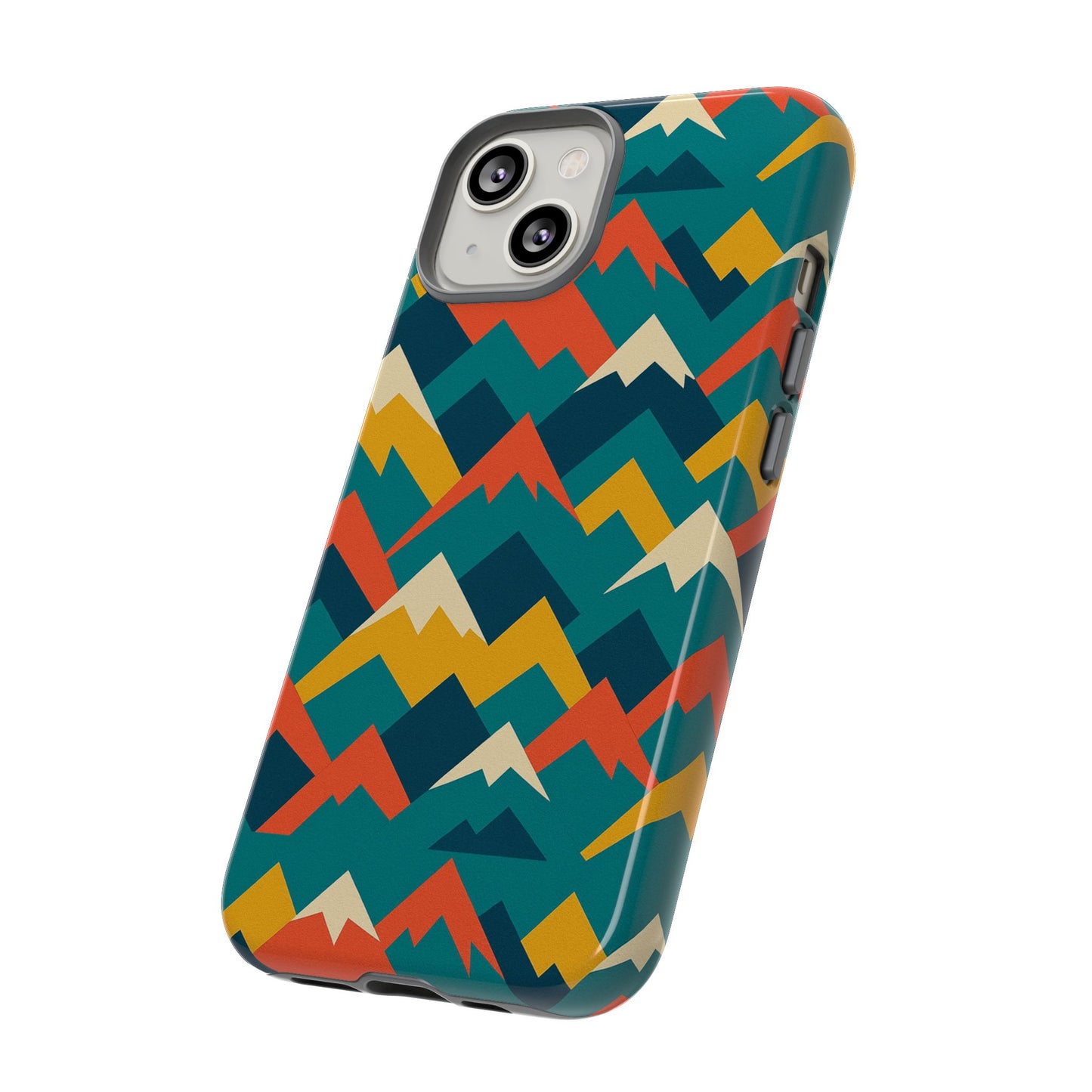 vibrant mountain pattern 3d wrap protective phone case stylish accessory for men and women compatible with iphone 13, 14, 15 & 16 – all models including pro, pro max & plus