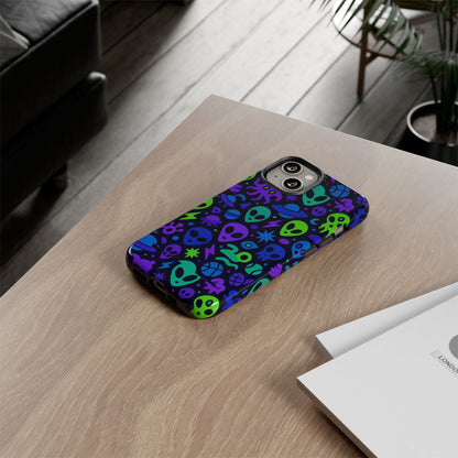 Vibrant 3D Alien and Space Design Protective Phone Case for Unisex Smartphone Accessories Compatible with iPhone 13, 14, 15 & 16 – All Models Including Pro, Pro Max & Plus