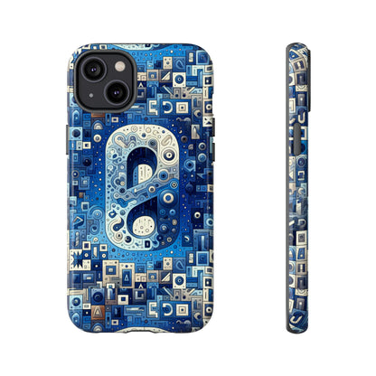 Blue Alphabet A Phone Case for Mobile Phones Durable Shockproof TPU Cover with 3D Wrap Design for Kids and Teens