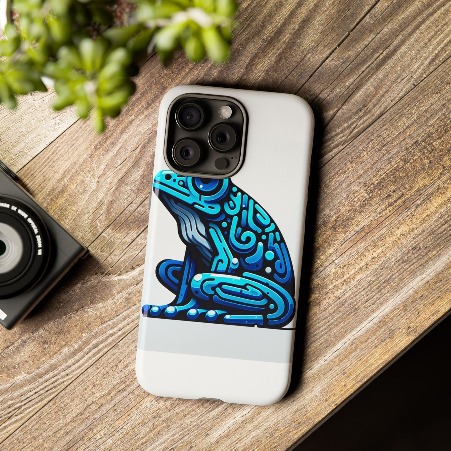 vibrant blue frog 3d wrap phone case for unique accessories retro style compatible with iphone 13, 14, 15 & 16 – all models including pro, pro max & plus