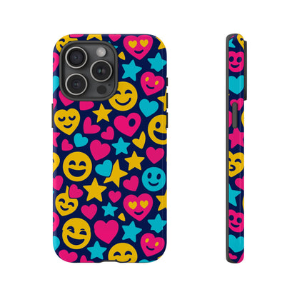 Vibrant Emoji Protective Phone Case with 3D Wrap Design for Fun Style and Robust Protection Compatible with iPhone 13, 14, 15 & 16 – All Models Including Pro, Pro Max & Plus