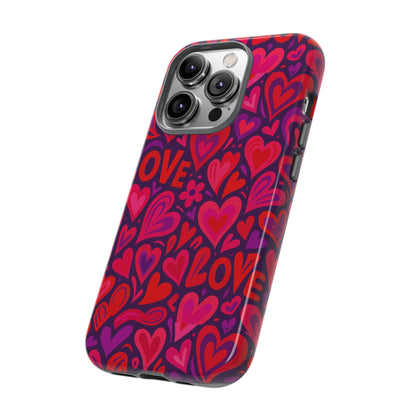 Multicolour 3D Heart Pattern Protective Phone Case for Smartphones – Vibrant Design for Stylish Protection, Compatible with iPhone 13, 14, 15 & 16 – all models including Pro, Pro Max & Plus