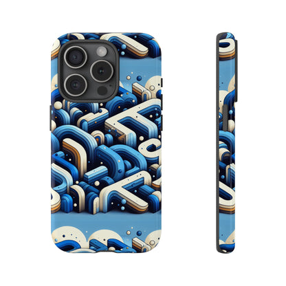Blue Alphabet B Phone Case for Men and Women Shockproof Protective Cover with 3D Wrap Design and UV Protection