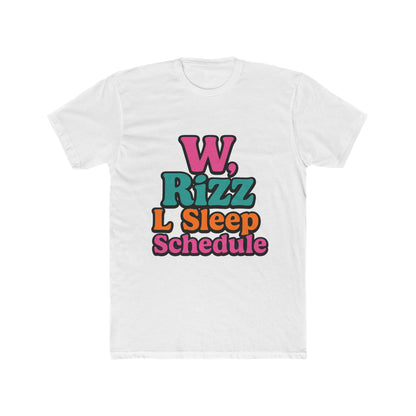 W, Rizz, L Sleep Schedule Meme Unisex T-Shirt - Fun Multicolor Graphic Tee for Men and Women, Perfect Gift for Meme Lovers