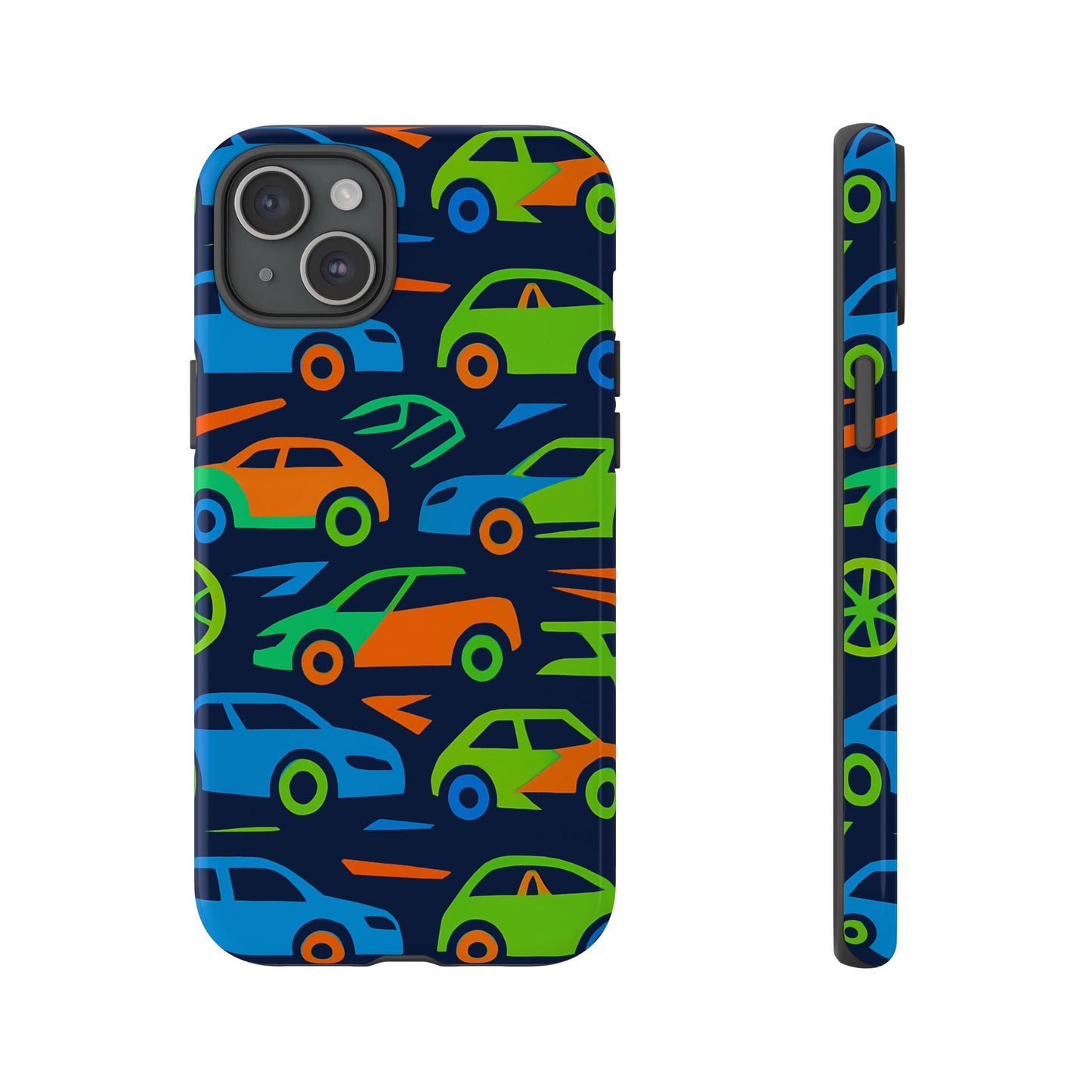 vibrant 3d car pattern protective phone case for expressive individuals stylish accessory compatible with iphone 13, 14, 15 & 16 – all models including pro, pro max & plus