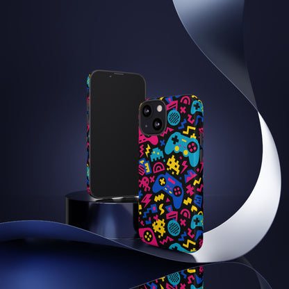 Vibrant Retro Gaming Phone Case with 3D Design for Stylish Protection Compatible with iPhone 13, 14, 15 & 16 – all models including Pro, Pro Max & Plus