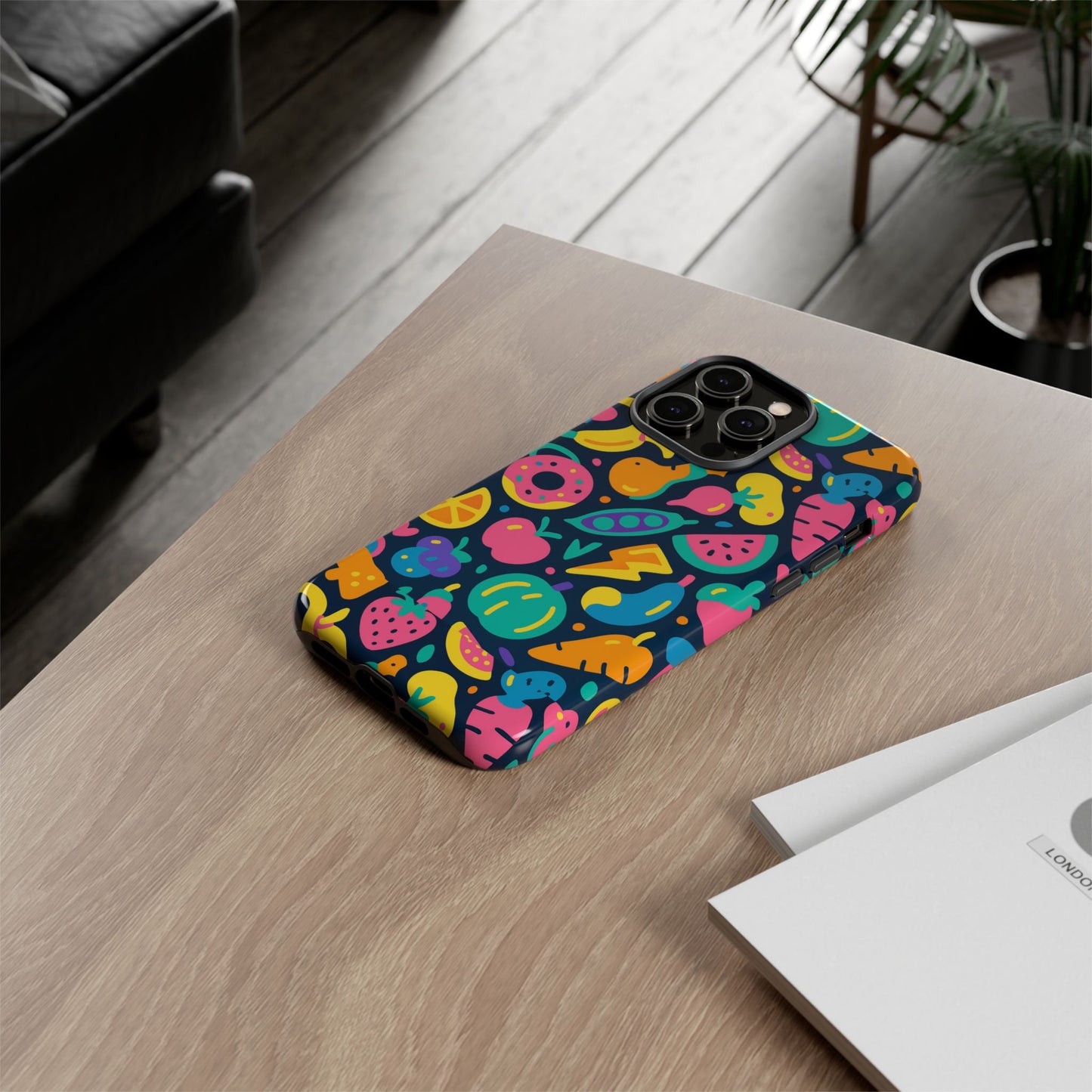 vibrant 3d fruit pattern protective phone case colourful accessory for stylish individuals compatible with iphone 13, 14, 15 & 16 – all models including pro, pro max & plus