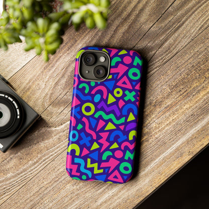 Vibrant Geometric 3D Wrap Protective Phone Case for Men and Women Stylish Accessory Compatible with iPhone 13, 14, 15 & 16 – all models including Pro, Pro Max & Plus